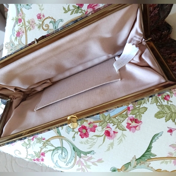 Vintage Brown and Cream Accent Pillows with Floral Design - Picture 3 of 13